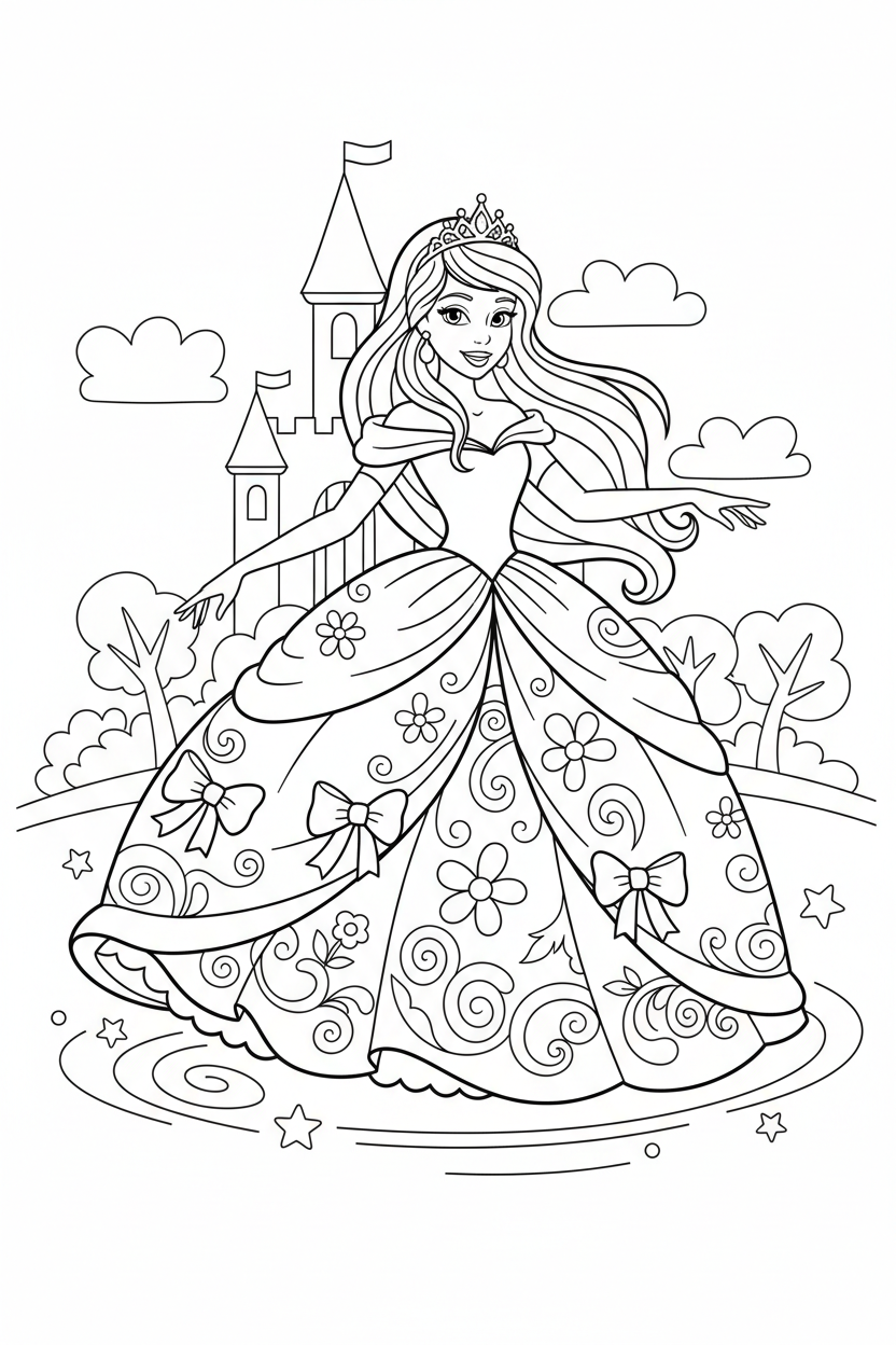 Libro da Colorare - Principesse e Castelli