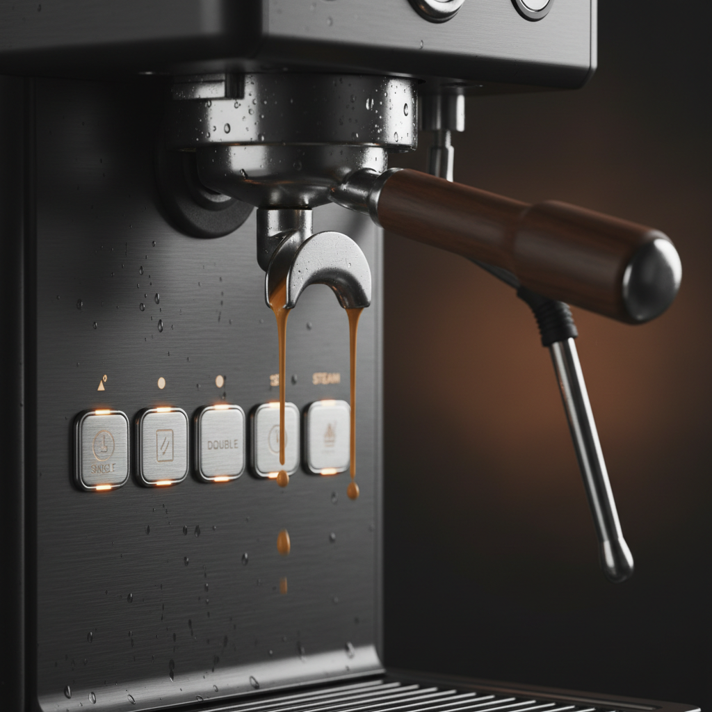 Dettaglio portafiltro macchina espresso
