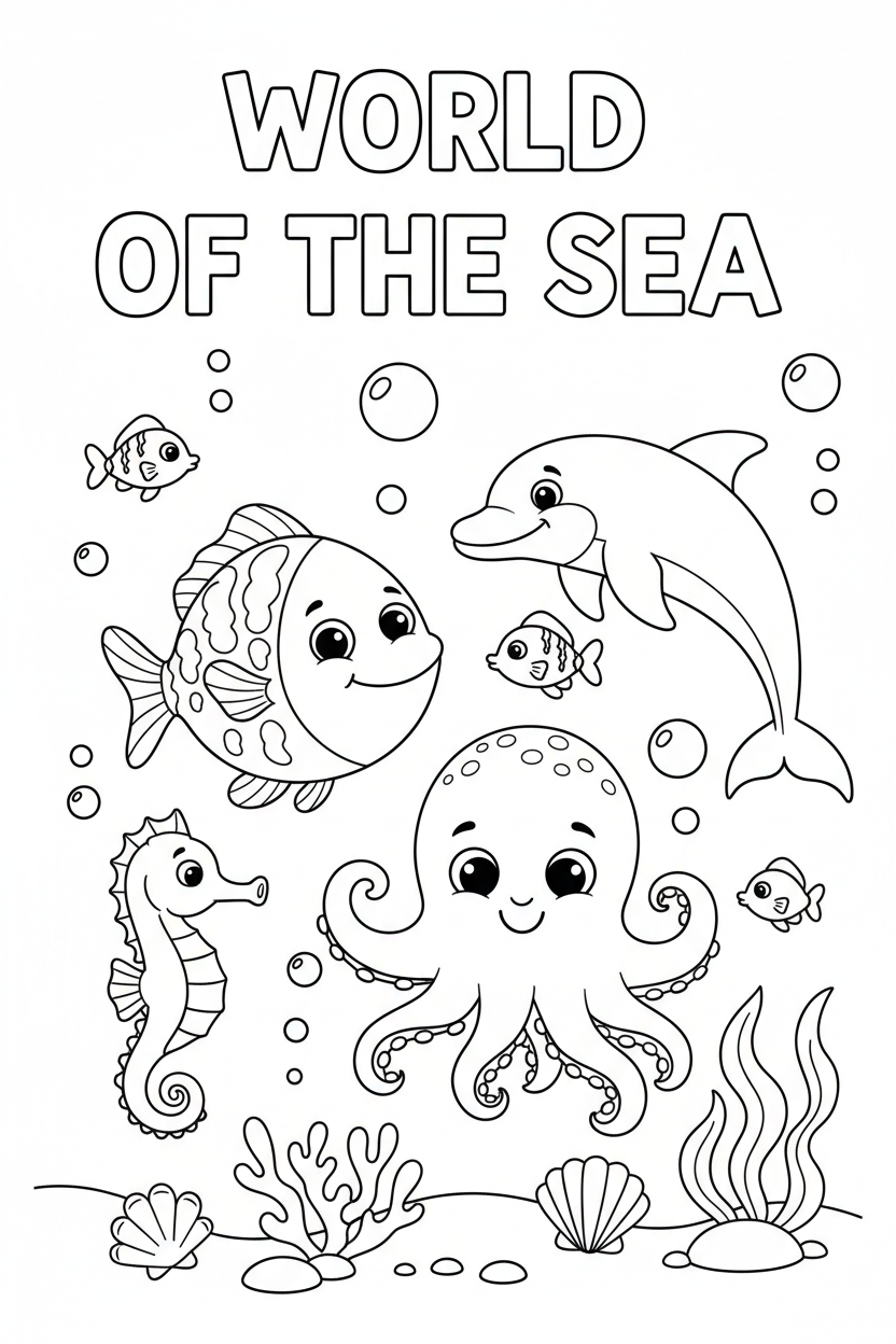 Libro da Colorare - Mondo del Mare