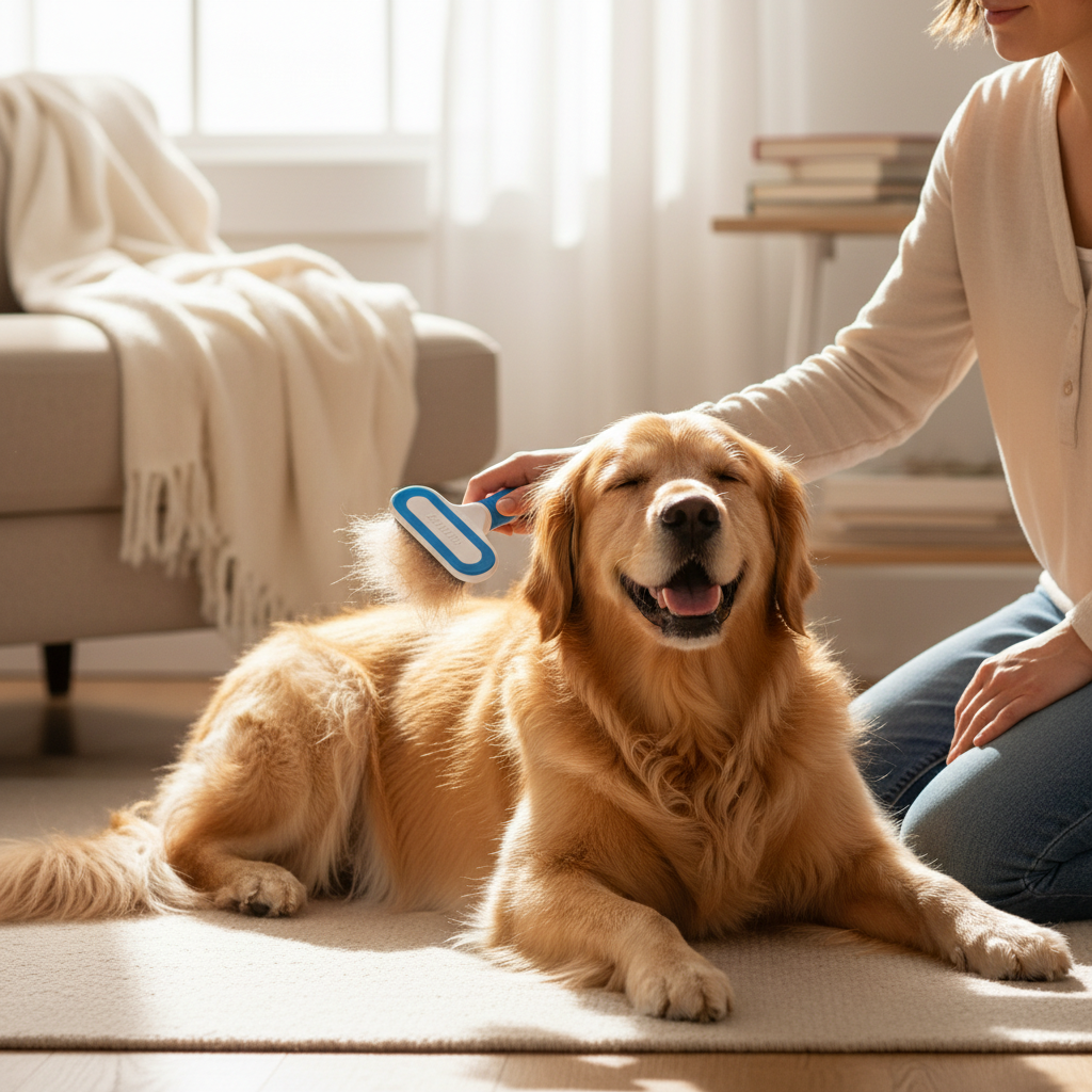 Spazzola autopulente per cani