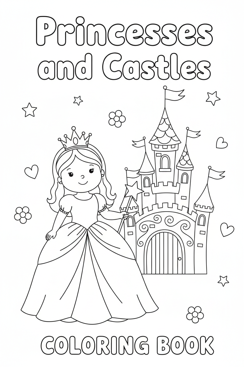 Libro da Colorare - Principesse e Castelli