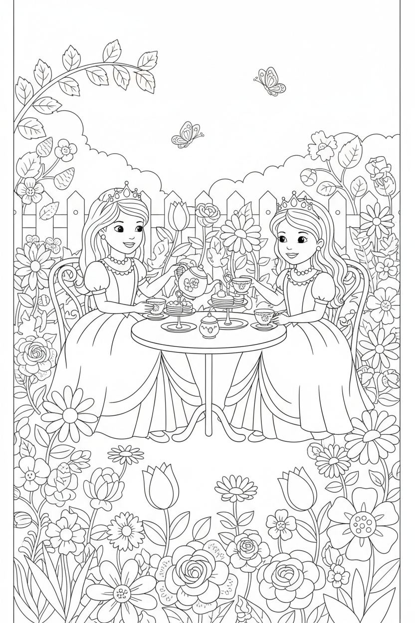 Libro da Colorare - Principesse e Castelli