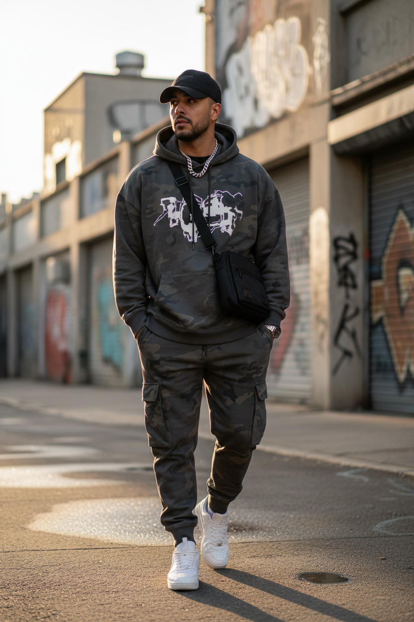 Tuta Streetwear Completa Uomo indossata in città