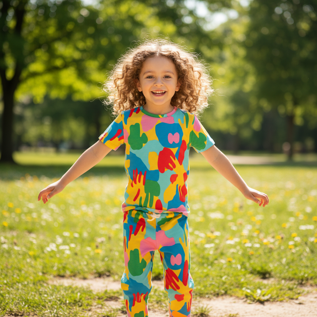 Bambino con set colorato