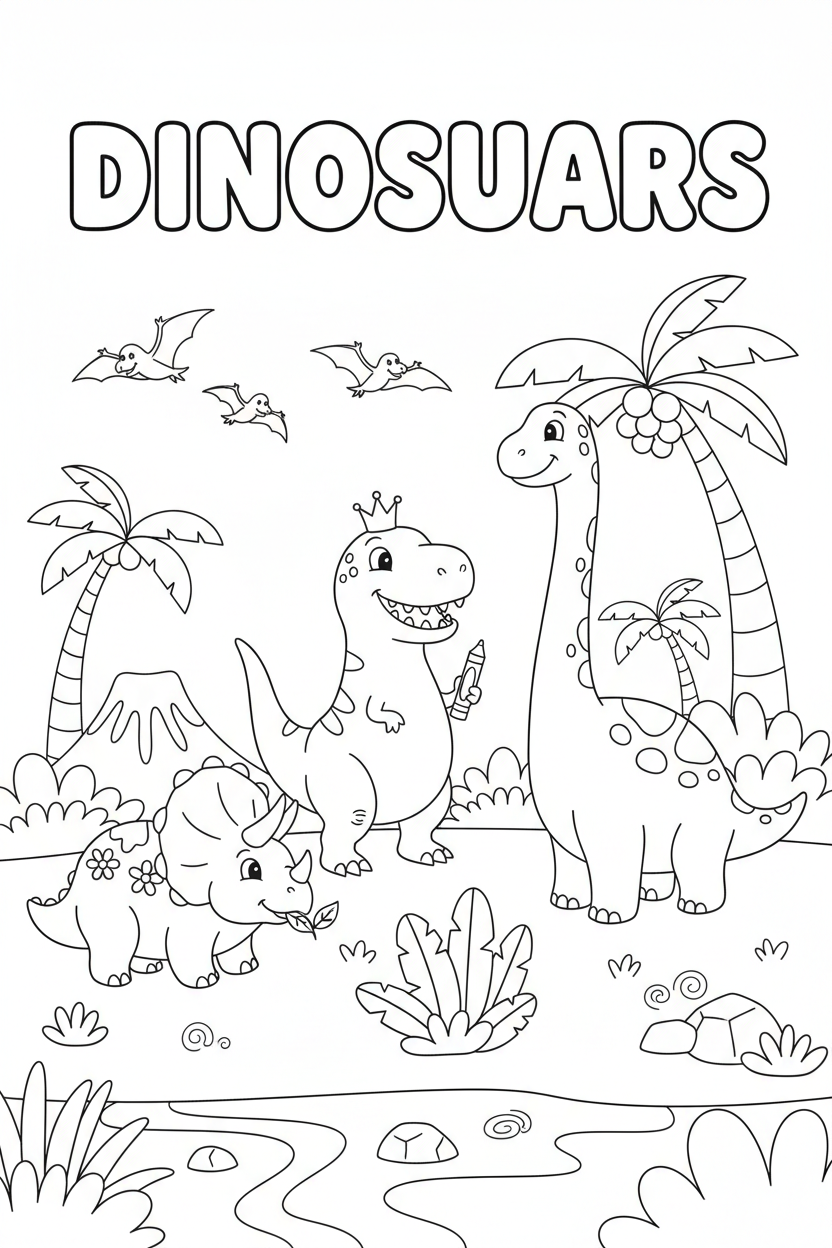 Libro da Colorare - Dinosauri